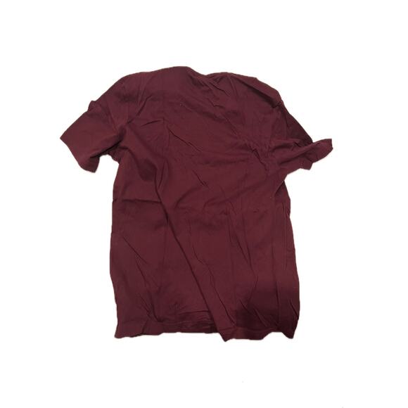 Adidas Burgundy Three Stripe T-Shirt Mens S - Picture 2 of 3